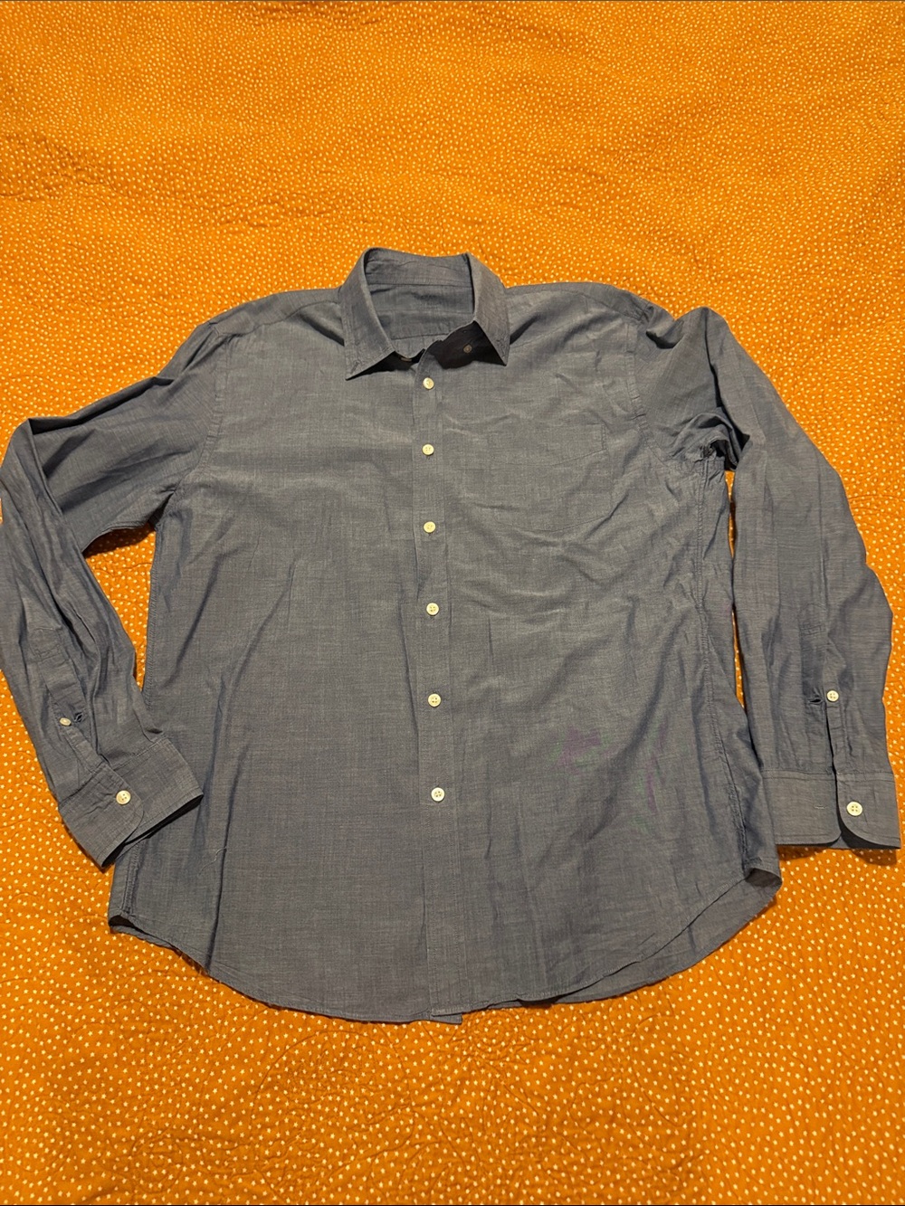 J. Crew Men's Chambray Button-Up Shirt in Blue